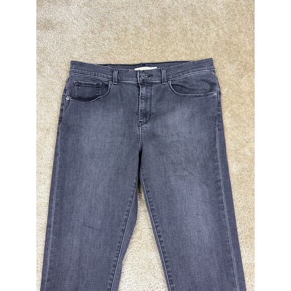 Levis Jeans Size 14 Classic Crop Black Faded Stud Ankle Accent Stretch B147 - Picture 2 of 16